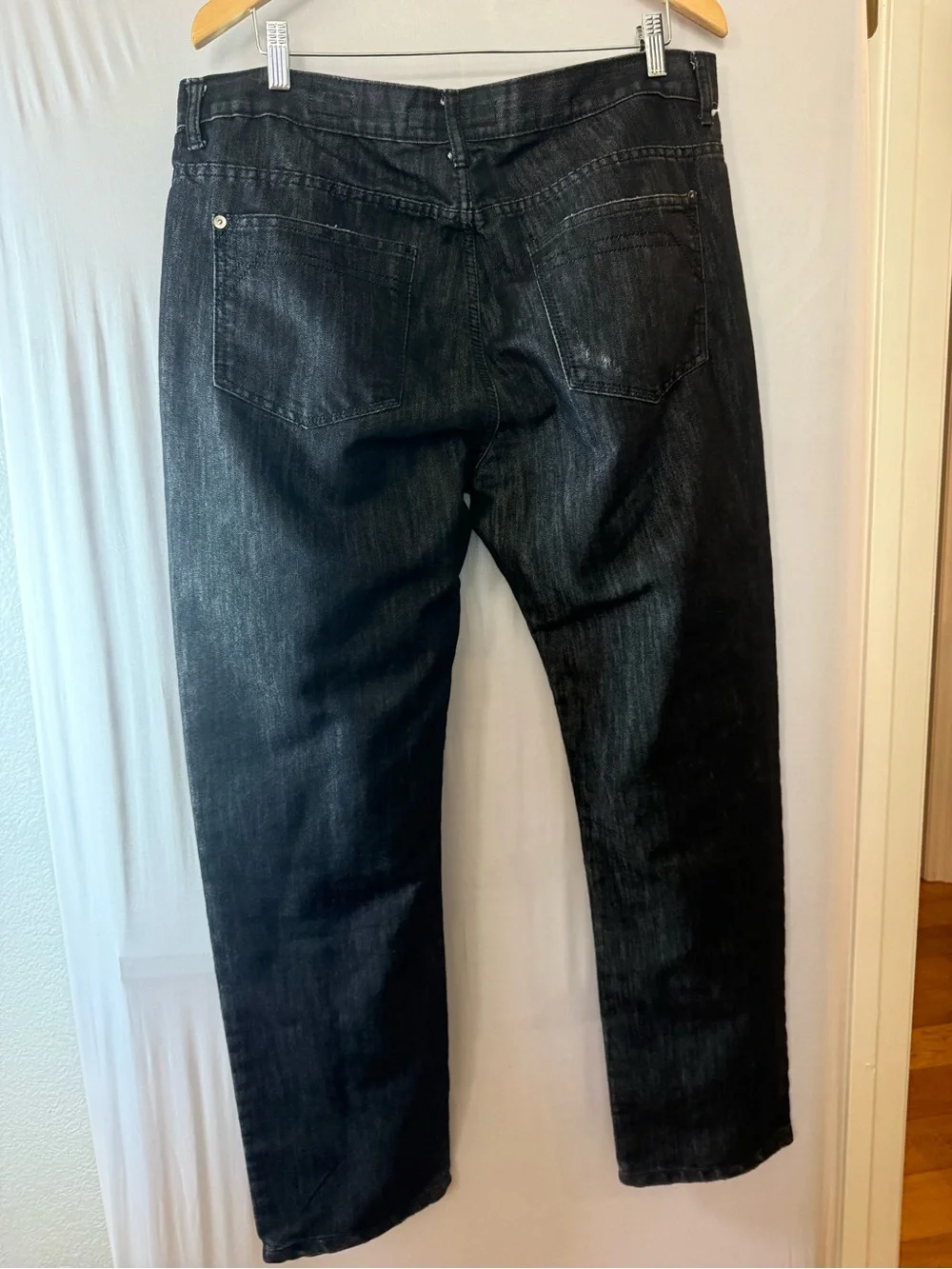 Pod & Co. Men’s Dark Wash Straight Leg Jeans Size 38 x 32 Black Denim Mid Rise